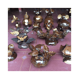 Coconut shell animal decorative art piece, material: polished shell; use: boutique <b>shelf</b> decor; origin: Vietnam artisan - Product Image 3