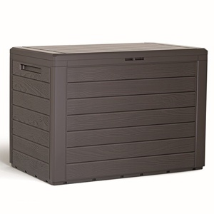 Cassapanca da giardino Prosperplast Woodebox da 190 litri in plastica color ocra scuro, 78 x 43,3 x 55 cm - Product Image 1