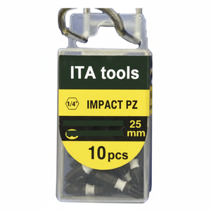 1/4" 25mmL Industrial Grade Impact Pozidriv Bits with Color-<b>sleeve</b> OEM DIY S2 Material Phosphate Manganese Finish - Product Image 3