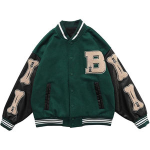 Chaqueta de invierno de cuero personalizada con bordado de chenilla de alta calidad, chaqueta de béisbol para hombres, ropa de calle informal para hombres, chaqueta universitaria - Product Image 1