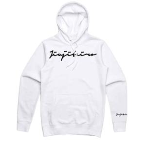 Sudadera con capucha Core Signature blanca para hombre, mezcla de algodón y poliéster pesado, ajuste regular, aislada y cómoda para uso diario - Product Image 1