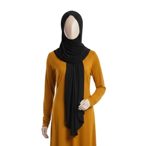 Foulard Hijab en Jersey de Coton pour Femme, Couleur Unie, Doux, Extensible, Respirant, Musulman, Haute Qualité, Quotidien, Extérieur, Hiver, OEM - Product Image 1