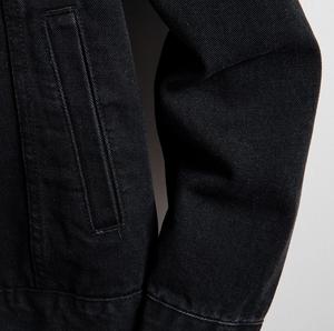Meilleure vente à bas prix Vestes en jean pour homme Veste en jean en coton pour hommes Vestes en jean de couleur unie Teinté en noir avec boutons personnalisés - Product Image 5