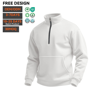 Sudadera OEM extragrande de peso pesado con cremallera de un cuarto, logotipo bordado personalizado, fabricante mayorista de sudaderas para hombre - Product Image 4