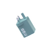 Chargeur mural rapide 65W PD GaN avec protection OTP et câble rétractable USB-C/USB-A pour ordinateur portable, téléphone et tablette