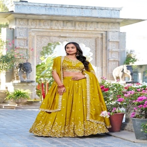 Soie Vichitra de qualité supérieure avec paillettes et broderie de fil Lehenga Choli fabricant et fournisseur de Surat - Product Image 1