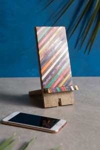 Wooden <b>Phone</b> <b>Stand</b> Holder <b>for</b> Desk <b>Charging</b> Station Dock <b>for</b> Cell <b>Phone</b> Boho <b>Stand</b> Colorful Wood Holder - Product Image 4
