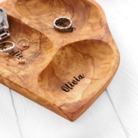 Artisraw Handgemaakte Boheemse Multifunctionele Vintage Olijfhouten Glazen Opbergbak voor Eten, Sieraden, Woonkamer, Gemaakt in TN