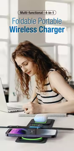 Chargeur sans fil magnétique pliable OEM <span class=keywords><strong>DOM</strong></span> 3-en-1 forte puissance de sortie 10W/15W pour montre et autres appareils - Product Image 4