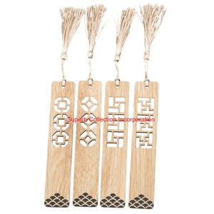 Vintage Laser Engraved Wooden Bookmark With Tassel Handmade Natural Wood Pattern Bookmark Gift For <b>Book</b> In Best Price - Product Image 3