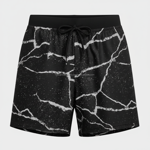 กางเกงขาสั้นลายกราฟิกผู้ชาย แห้งเร็ว OEM ลายสายฟ้า ก้อนเมฆ ดีไซน์สำหรับฤดูร้อน สไตล์สตรีทแวร์ - Product Image 1