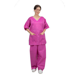 ชุดสครับผ้านอนวูฟเวนแขนสั้นชุดยูนิฟอร์มแพทย์พยาบาลชุดโรงพยาบาลระดับพรีเมียม - Product Image 1