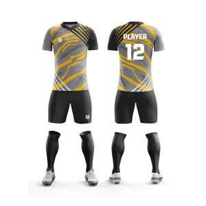 Precios razonables Conjuntos de uniformes de fútbol 100% poliéster secado rápido Traje de entrenamiento de fútbol de moda Uniforme de camiseta de fútbol para hombres - Product Image 6