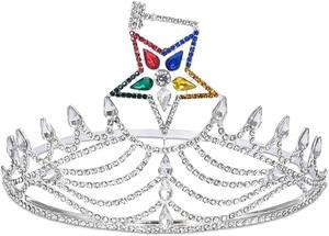 มงกุฎ Worthy Matron OES - สีเงิน ความกว้าง 6 นิ้ว วัสดุ ชุบโรเดียม ประเภทโลหะ เงิน - Product Image 6