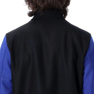 Vestes universitaires pour hommes de haute qualité corps en laine broderie personnalisée Patch Logo col montant toile tissu en gros bas prix - Product Image 6