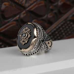 <b>Silver</b> Jewelry 925 Sterling Fine Jewelry <b>Rings</b> Zirconia <b>Ring</b> Turkish Handmade <b>Men</b> <b>Ring</b> Turkish Wholesales <b>Silver</b> Jewelry - Product Image 2