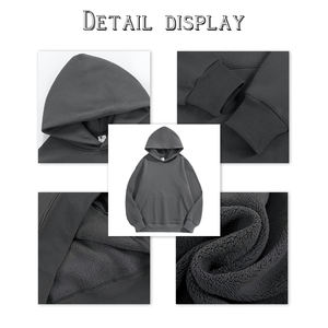 Personalizado 600 Gsm de alta calidad peso pesado Puff estampado hombres 100% algodón bordado chándales sudadera invierno Sudadera con capucha de gran tamaño - Product Image 4