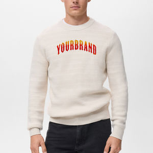 Pulls pour hommes OEM & ODM, jacquard texturé, col rond, pull en maille, manches longues, confortable, hip hop, pulls pour hommes - Product Image 1