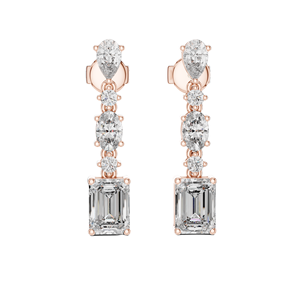 ต่างหูเพชรทรงหยดน้ำ 2.87 กะรัต คุณภาพ VVS-VS-EF CVD  ทอง 18KT, 14KT, 10KT และเงิน 925  ทองชมพู, ทองเหลือง, ทองขาว และมอสซาไนต์ - Product Image 3