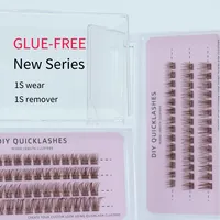 Kit de Pestañas Postizas en Racimo, Volumen DIY, OEM ODM, Autoadhesivas, Efecto 3D, Material PBT Cruelty-Free, Kits de Extensión de Pestañas