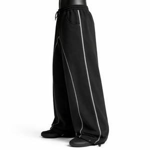 Men’s Oversized Baggy Sweatpants Wide Leg Streetwear <b>Trousers</b> Custom Logo Cotton Fleece Loose Fit Jogger Pants - Product Image 4