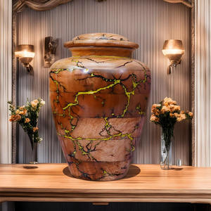 Diseño elegante, mejor vendido, urna de madera, urna de cremación de metal con colores y tamaños personalizados para el hogar con diseño de venas - Product Image 6