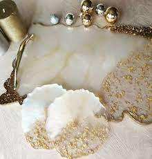 Plateau de service en résine époxy exclusive avec un artisanat artistique fait à la main, plateau de service en résine époxy décoratif avec un design unique fait à la main - Product Image 3