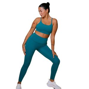 Venta al por mayor de alta calidad 2 uds mujeres Yoga conjunto ropa deportiva ropa de entrenamiento gimnasio Fitness conjuntos Leggings para adultos - Product Image 3
