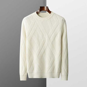 Men's 100% Cotton <b>Sweater</b> Breathable Crewneck <b>Knitted</b> <b>Sweater</b> Cotton Custom Men's Winter Knitwear ODM Supply - Product Image 4