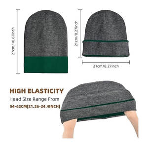 Gorros con puños acrílicos superventas con logotipo personalizado Fabricante de gorros de hombre Gorro de punto Jacquard Sombreros de invierno - Product Image 5