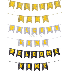 Bannière de bienvenue pour la remise des diplômes, drapeau suspendu en anglais pour la décoration de scène de fête en papier - Product Image 1