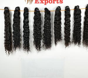 Cheveux humains longs bouclés noirs vierges Remy Extensions de cheveux humains indiens ondulés naturels et super ondulés de meilleure qualité - Product Image 2