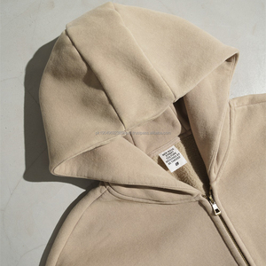 High Quality Heavyweight Blank Vintage Distressed Acid Wash Hoodie Custom logo Drop Shoulder <b>Zip</b> Up men hoodies - Product Image 4