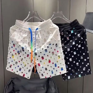 Pantalones cortos deportivos informales con logotipo personalizado para hombre, pantalones cortos de malla para hombre, pantalones cortos de secado rápido, novedad de 2025, conjunto corto de diseñador para hombre - Product Image 3