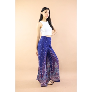 Napat Vêtements Peacock Pantalons Palazzo pour femmes en bleu marine pour femmes - Product Image 3