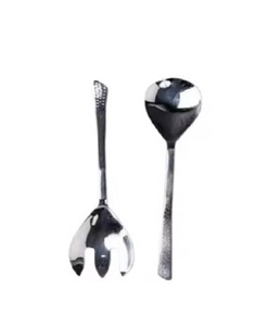 Cuillère et fourchette de serveur de salade en métal argenté de nouveau Style avec poignée en forme de poisson en laiton pour les ensembles de serveur de salade de Table de dîner - Product Image 1