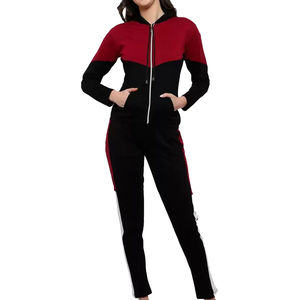 Ropa deportiva con logotipo personalizado de alta calidad, chándal de lana de algodón 100% para mujer, chándales de dos piezas de gran tamaño lisos para damas, OEM - Product Image 3