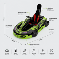 Kart de course électrique tout-terrain rapide pour adultes, 45 km/h, batterie lithium 48V, capacité de charge 90 kg, idéal pour les parcs d'attractions - Vente en gros usine