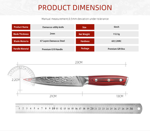 Venta al por mayor personalizado de alta calidad OEM ODM servicio profesional japonés Damasco acero cocina Chef cuchillo fijo hoja afilada - Product Image 2