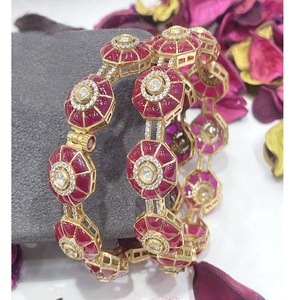 Glamorous Antique Look <b>Gold</b> <b>Plated</b> Openable <b>Bangles</b> Ethnic Wear for Functions Two Pair Of <b>Bangle</b> Set for Women Girl for Festival - Product Image 3