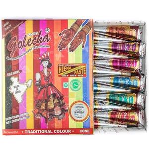 Crema de Henna multicolor India 100% arte corporal semipermanente de grado Premium Natural Mehndi pintura de tatuaje temporal - Product Image 2