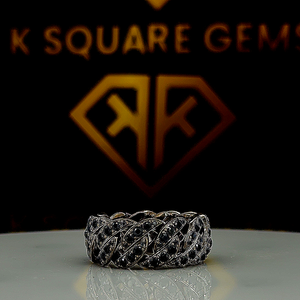 Rose Moissanite Miami Cuban Link Prong Bague Glacé-Jaune Rhodium Solide En Argent Sterling Unisexe Bague De Fiançailles De Mariage Fête - Product Image 2