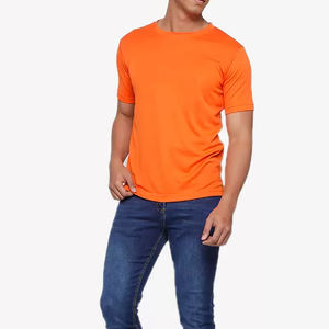 Camiseta de microfibra de algodón 100% de secado rápido transpirable de alta calidad para hombre, estilo informal, logotipo personalizado, estampado sólido, patrón, cuello simulado - Product Image 5