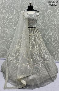 ตาข่ายสำหรับใส่ในงานแต่งงานที่มีการเย็บปักถักร้อยหลายแบบ lehenga choli ผู้ผลิตและผู้จัดจำหน่ายจาก surat ในอัตราที่ต่ำที่สุด - Product Image 6