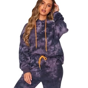 Ensemble sweat à capuche et jogging en molleton 100% coton de qualité supérieure avec impression graphique brodée personnalisée Tie Dye Design Marque de qualité supérieure Prix bas - Product Image 1