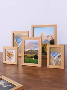 กรอบรูปไม้ธรรมชาติแบบเรียบง่ายทำด้วยมือกรอบรูปแบบปรับขนาดเองได้กรอบรูป MDF สีธรรมชาติ - Product Image 4