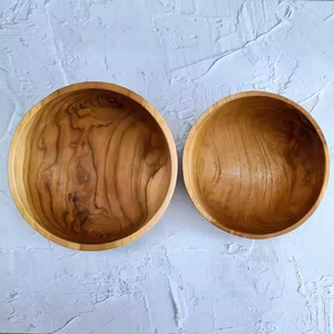 Bol en bois Table décorative Bol central Bol Ramen Table de salle à manger par artisanat croissant - Product Image 2