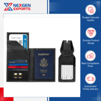 Porte-passeport et porte-cartes de qualité supérieure, fait main, en similicuir de luxe, avec blocage RFID, fermeture à rabat, personnalisable, vente en gros