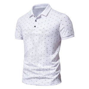 ผ้าถักคุณภาพสูง OEM สำหรับเสื้อเชิ้ตผู้ชาย ผลิตจากผ้าฝ้าย/ใยไผ่ ระบายอากาศได้ดี แห้งเร็ว พิมพ์ลายทั่วผืน  รับสกรีนโลโก้ตามแบบ - Product Image 6