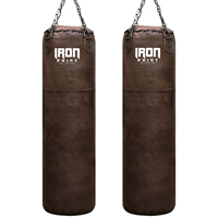 Sac de frappe lourd en PU/PVC de 5 pieds, avec logo personnalisé Iron Punch Industries, pour entraînement de kick-boxing suspendu